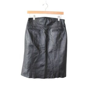 in‎ SUEDE Black 100% Genuine Leather Pencil Skirt 6